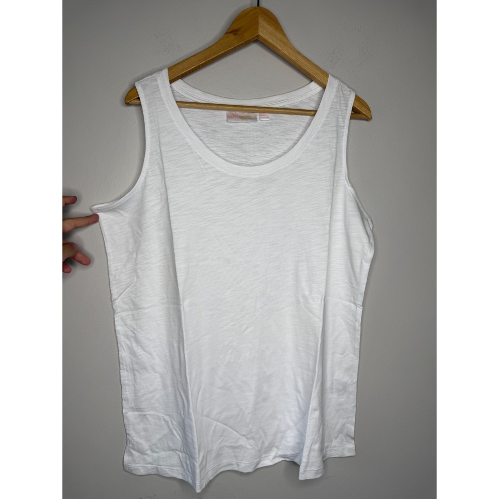 Belle by Kim Gravel Set of 2-Slub Knit Tanks Sand Bar/white ,Large
